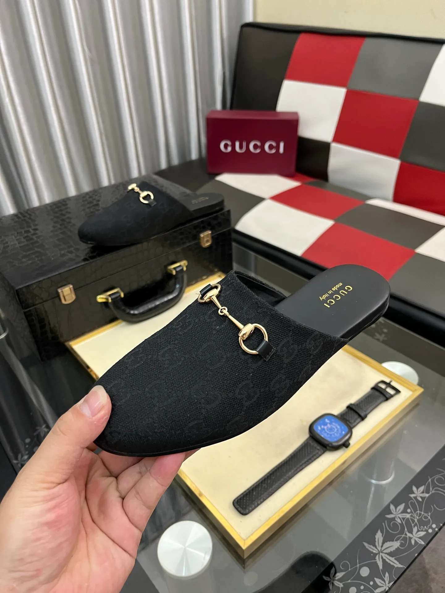 Men's shoes 💰480⌚️⌚️[Gucci] 2024 new season half-slip men's shoes, made of Italian imported first-layer frosted cowhide➕sheepskin lining, original hardware buckle, original combination wear-resistant outsole, real shot 🎬 Very comfortable on the feet, size 36-44